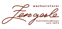 Logo der Wachzieherei Zengerle: Schriftzug "Zengerle" in Schreibschrift, darüber in Kleinbuchstaben "wachszieherei" und darunter ebenso in Kleinbuchstaben "familientradition seit 1673"